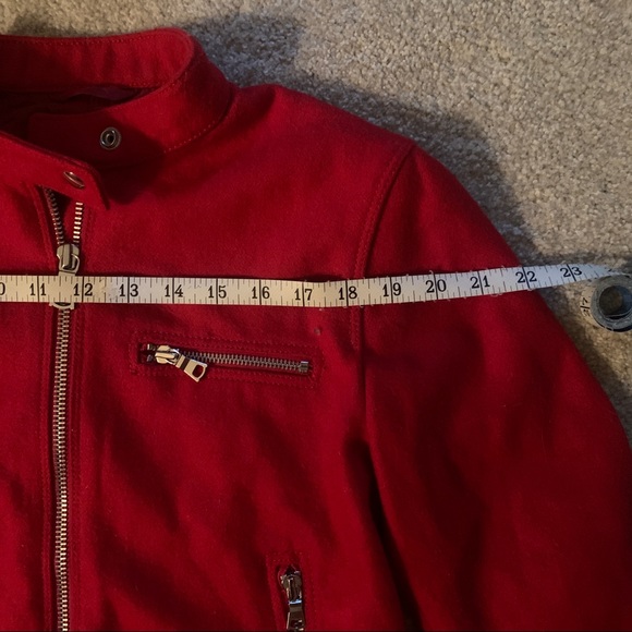 Gap Red Wool Blend Moto Jacket - Picture 7 of 8